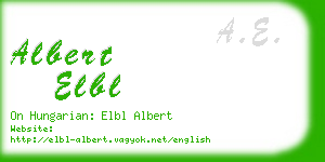 albert elbl business card
